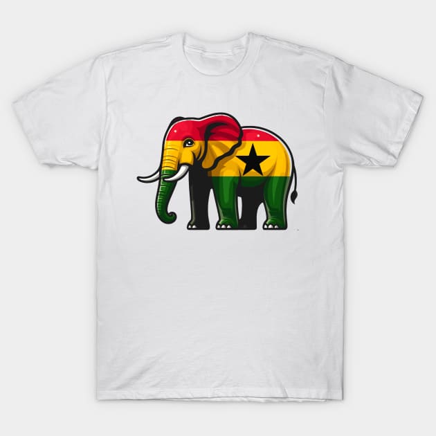 Ghana Flag Elephant T-Shirt by Graceful Designs